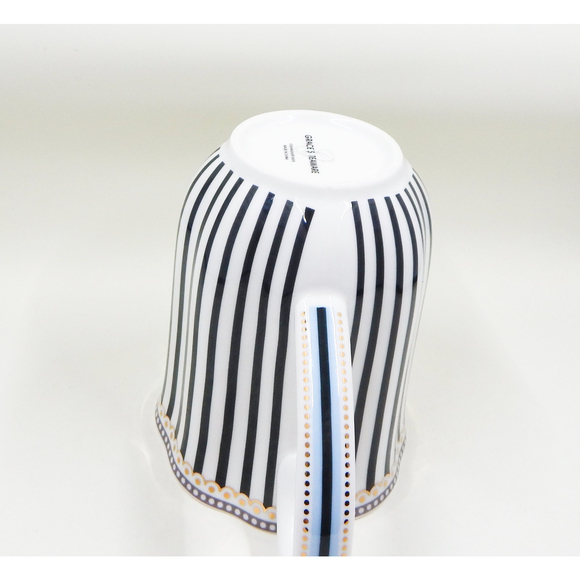 Grace's Teaware Josephine Black and White Stripes Coffee Cup Blue Toile Decal - Picture 10 of 11